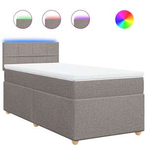 Box spring postel s matrací taupe 100 x 200 cm textil - obrázek 2