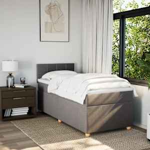 Box spring postel s matrací taupe 100 x 200 cm textil - obrázek 4