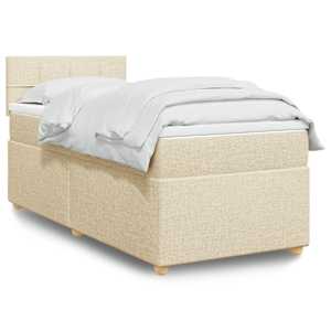 Box spring postel s matrací krémová 100 x 200 cm textil - obrázek 1