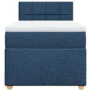 Box spring postel s matrací modrá 100 x 200 cm textil - obrázek 6