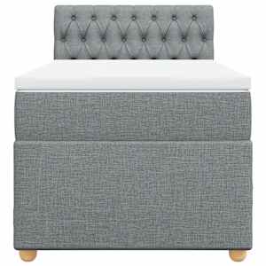 Box spring postel s matrací světle šedý 100 x 200 cm textil - obrázek 6