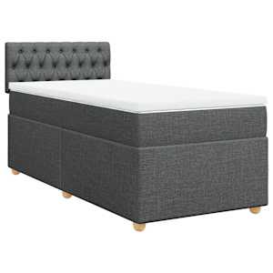 Box spring postel s matrací tmavě šedá 100 x 200 cm textil - obrázek 3