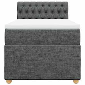 Box spring postel s matrací tmavě šedá 100 x 200 cm textil - obrázek 6