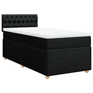 Box spring postel s matrací černá 100 x 200 cm textil - obrázek 3