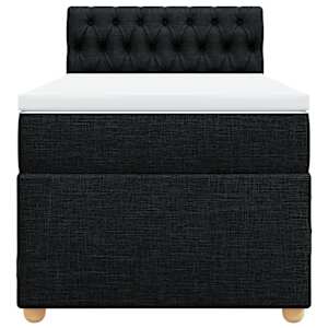 Box spring postel s matrací černá 100 x 200 cm textil - obrázek 6