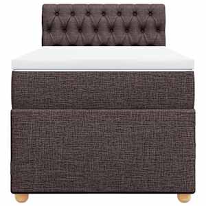 Box spring postel s matrací tmavě hnědá 100 x 200 cm textil - obrázek 6