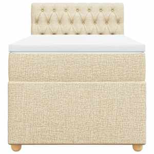 Box spring postel s matrací krémová 100 x 200 cm textil - obrázek 6