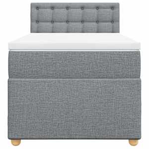 Box spring postel s matrací světle šedý 100 x 200 cm textil - obrázek 6