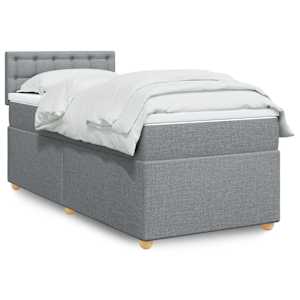 Box spring postel s matrací světle šedý 100 x 200 cm textil - obrázek 1