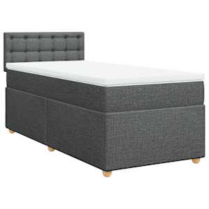 Box spring postel s matrací tmavě šedá 100 x 200 cm textil - obrázek 3