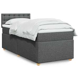 Box spring postel s matrací tmavě šedá 100 x 200 cm textil - obrázek 1
