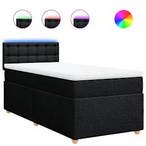 Box spring postel s matrací černá 100 x 200 cm textil - obrázek 2