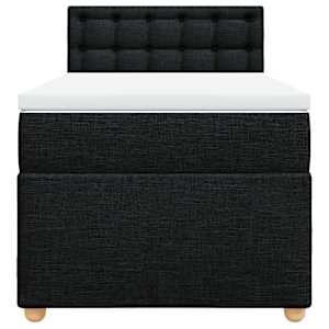 Box spring postel s matrací černá 100 x 200 cm textil - obrázek 6