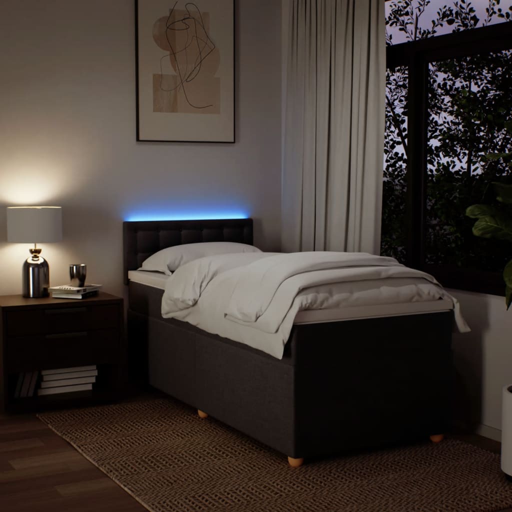 vidaXL Boxspring met matras stof donkerbruin 100x200 cm bruin, foto 4