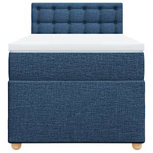 Box spring postel s matrací modrá 100 x 200 cm textil - obrázek 6