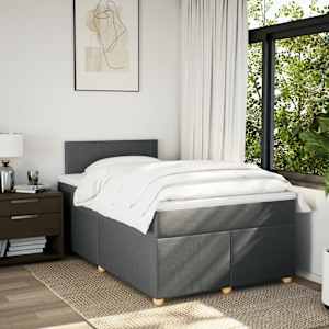 Box spring postel s matrací tmavě šedá 120x190 cm textil - obrázek 4