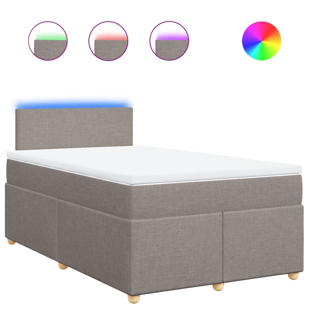Thumbnail - vidaXL Boxspringbett mit Matratze Taupe 120x190 cm Stoff