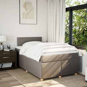 Box spring postel s matrací taupe 120x190 cm textil - obrázek 4