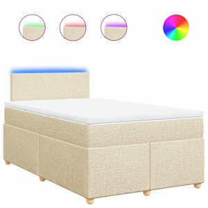Box spring postel s matrací krémová 120x190 cm textil - obrázek 2