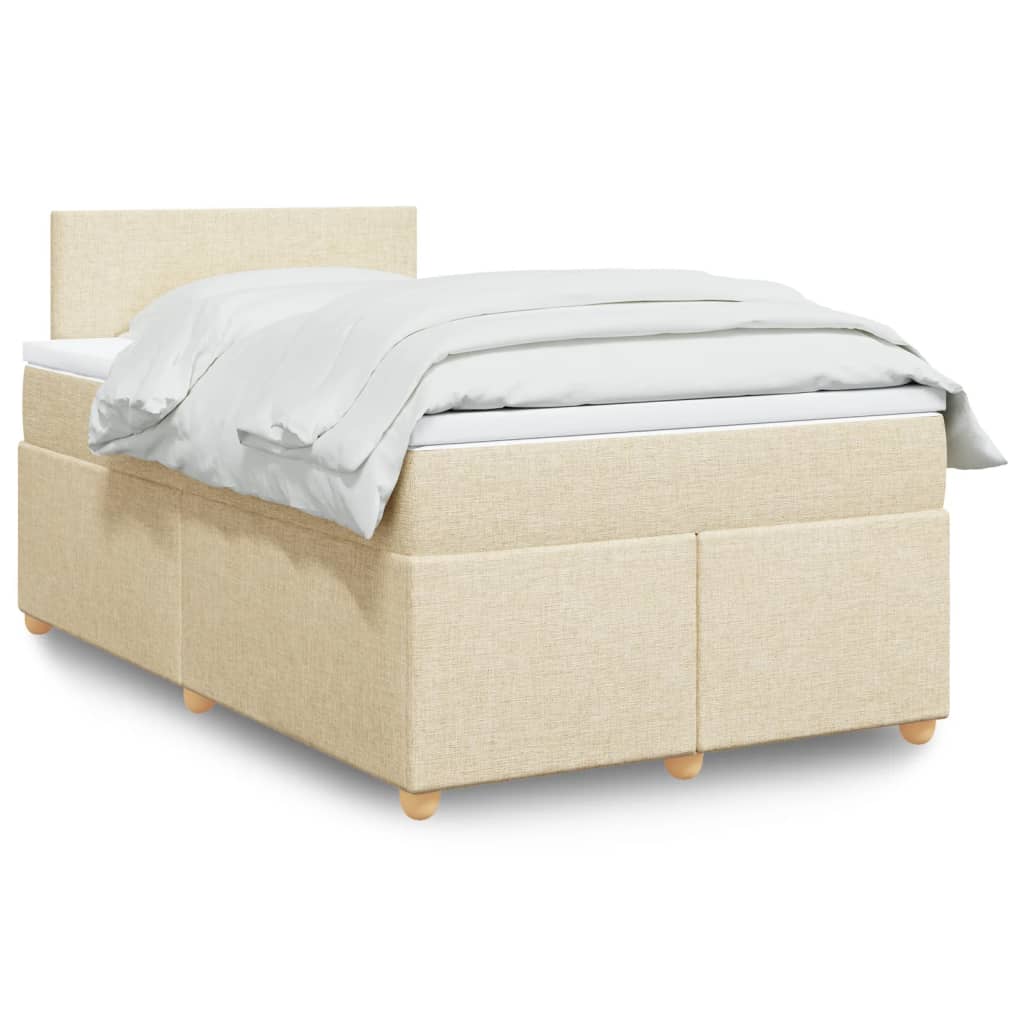 Boxspringbett mit Matratze Creme 120×190 cm Stoff