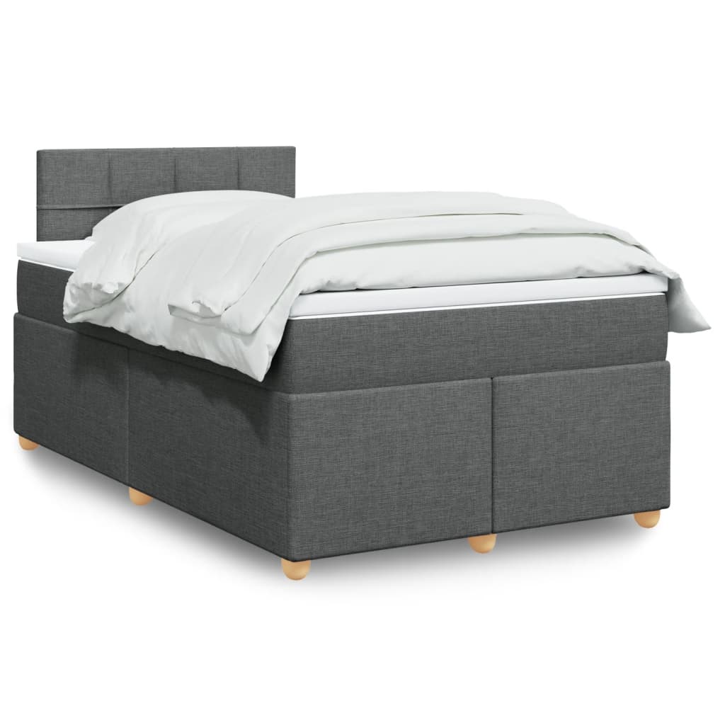 Boxspringbett mit Matratze Dunkelgrau 120×190 cm Stoff