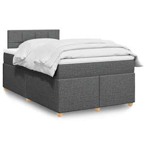 Box spring postelja z vzmetnico temno siva 120x190 cm blago