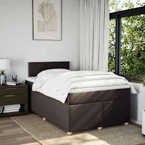 Box spring postel s matrací tmavě hnědá 120x190 cm textil - obrázek 4