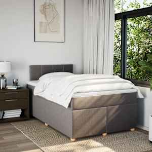 Box spring postel s matrací taupe 120x190 cm textil - obrázek 4