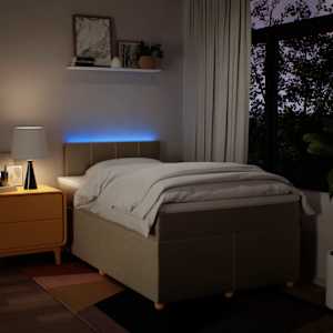Box spring postel s matrací krémová 120x190 cm textil - obrázek 5