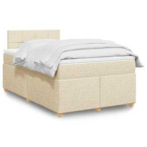 Box spring postel s matrací krémová 120x190 cm textil - obrázek 1
