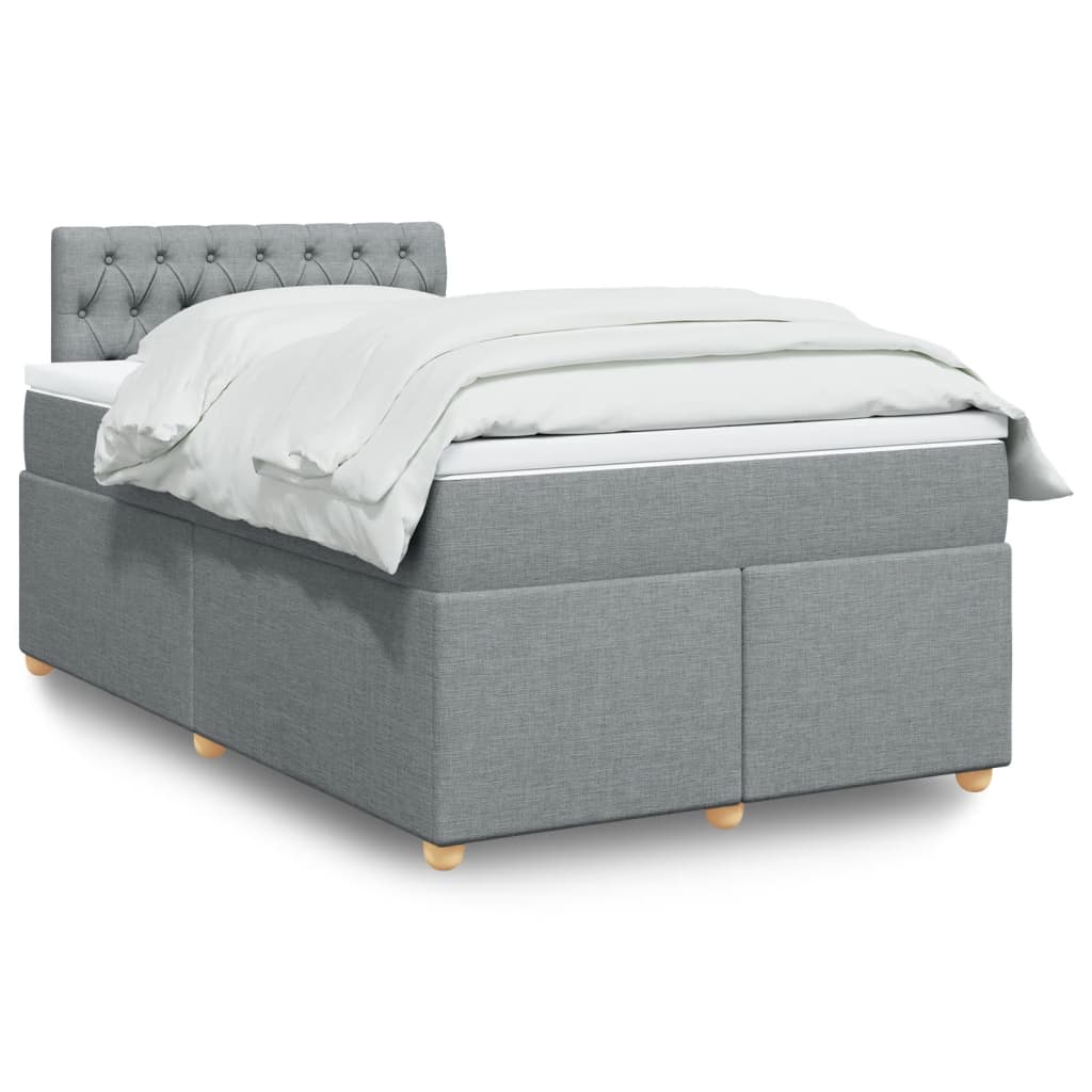 Boxspringbett mit Matratze Hellgrau 120×190 cm Stoff