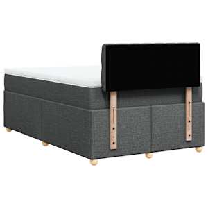Box spring postel s matrací tmavě šedá 120x190 cm textil - obrázek 8