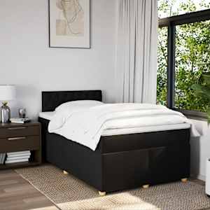 Box spring postel s matrací černá 120x190 cm textil - obrázek 4