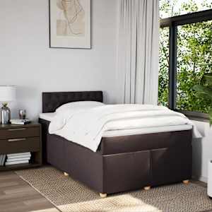 Box spring postel s matrací tmavě hnědá 120x190 cm textil - obrázek 4