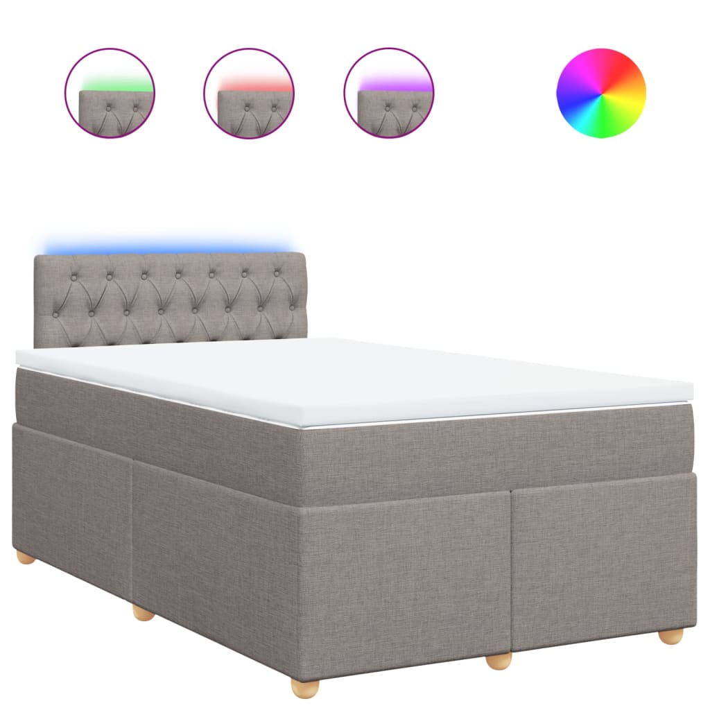 Thumbnail - vidaXL Boxspringbett mit Matratze Taupe 120x190 cm Stoff