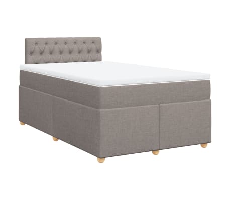 vidaXL Κρεβάτι Boxspring με Στρώμα Taupe 120x190 εκ. Υφασμάτινο