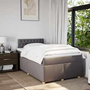 Box spring postel s matrací taupe 120x190 cm textil - obrázek 4