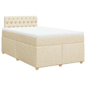 Box spring postel s matrací krémová 120x190 cm textil - obrázek 3