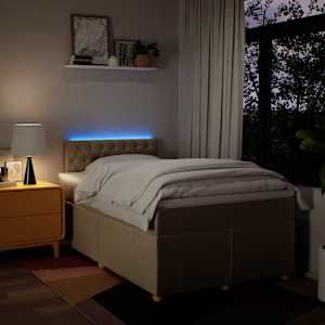 Box spring postel s matrací krémová 120x190 cm textil - obrázek 5