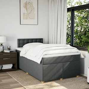 Box spring postel s matrací tmavě šedá 120x190 cm textil - obrázek 4