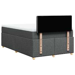 Box spring postel s matrací tmavě šedá 120x190 cm textil - obrázek 8