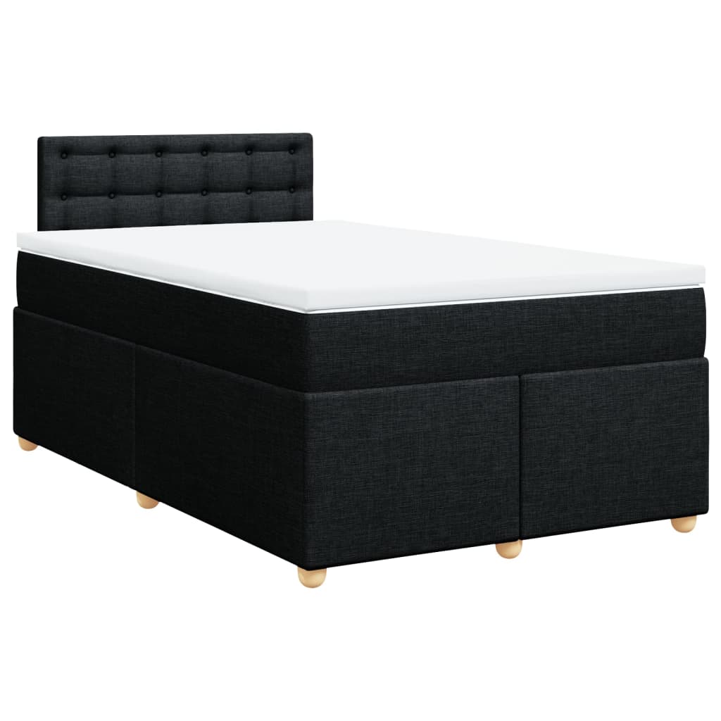 vidaXL Boxspring met matras stof zwart 120x190 cm afbeelding