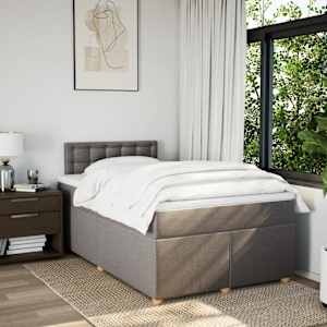 Box spring postel s matrací taupe 120x190 cm textil - obrázek 4