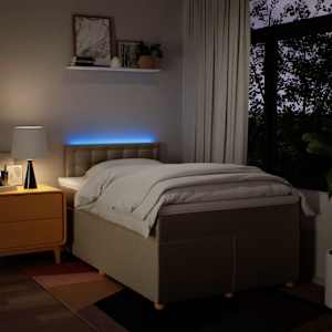 Box spring postel s matrací krémová 120x190 cm textil - obrázek 5