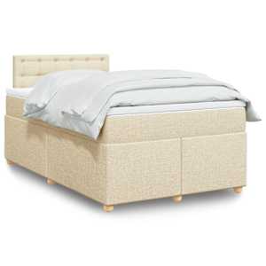 Box spring postel s matrací krémová 120x190 cm textil - obrázek 1