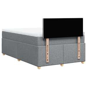 Box spring postel s matrací světle šedá 120 x 200 cm textil - obrázek 8