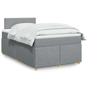Box spring postel s matrací světle šedá 120 x 200 cm textil - obrázek 1