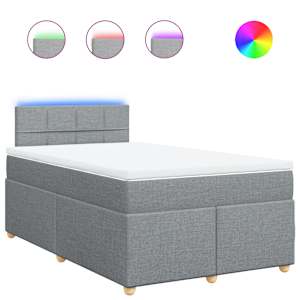 Box spring postel s matrací světle šedá 120 x 200 cm textil - obrázek 2