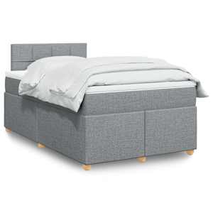 Box spring postel s matrací světle šedá 120 x 200 cm textil - obrázek 1