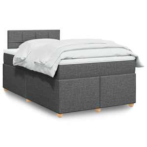 Box spring postelja z vzmetnico temno siva 120x200 cm blago